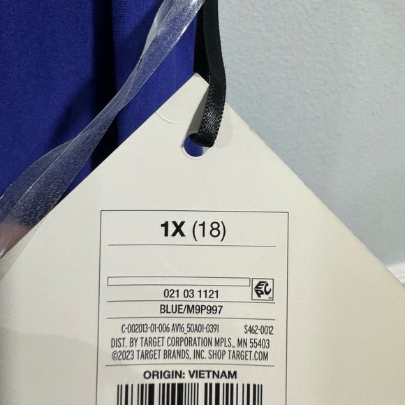 Ava & Viv dress blue knot front summer spaghetti straps adjustable NEW 1x - Picture 4 of 5